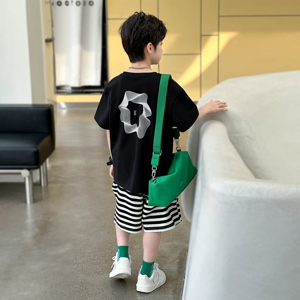 Double Print Cotton Knit Short Sleeve for Boys