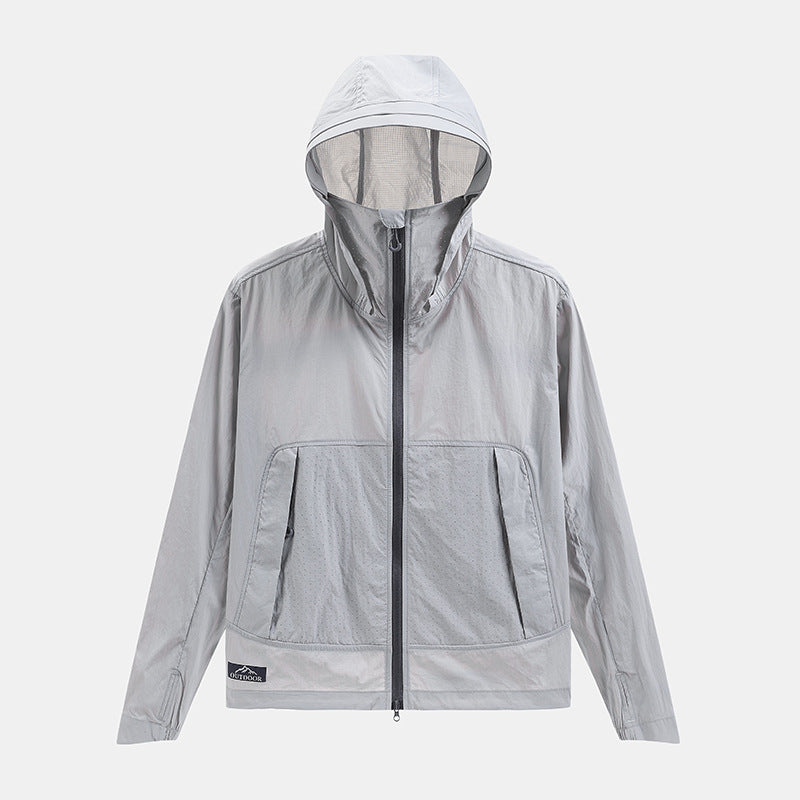 Unisex Ice Silk UPF50+ Sun Protection Jacket Lightweight Breathable Outdoor Anti‑UV Sun Shirt