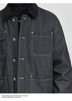 90% White Duck Down Denim Jacket - Men's Winter American Retro Warm Stylish Versatile