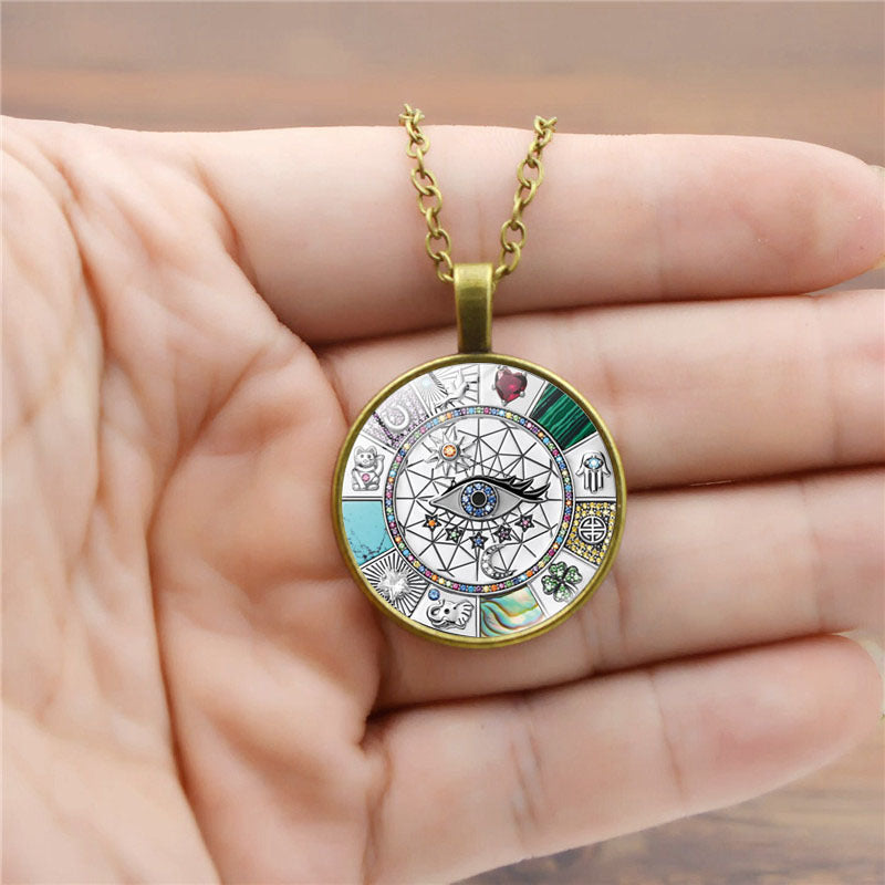 Amulet Magic Lucky Symbol Evil Eye Pendant Necklace