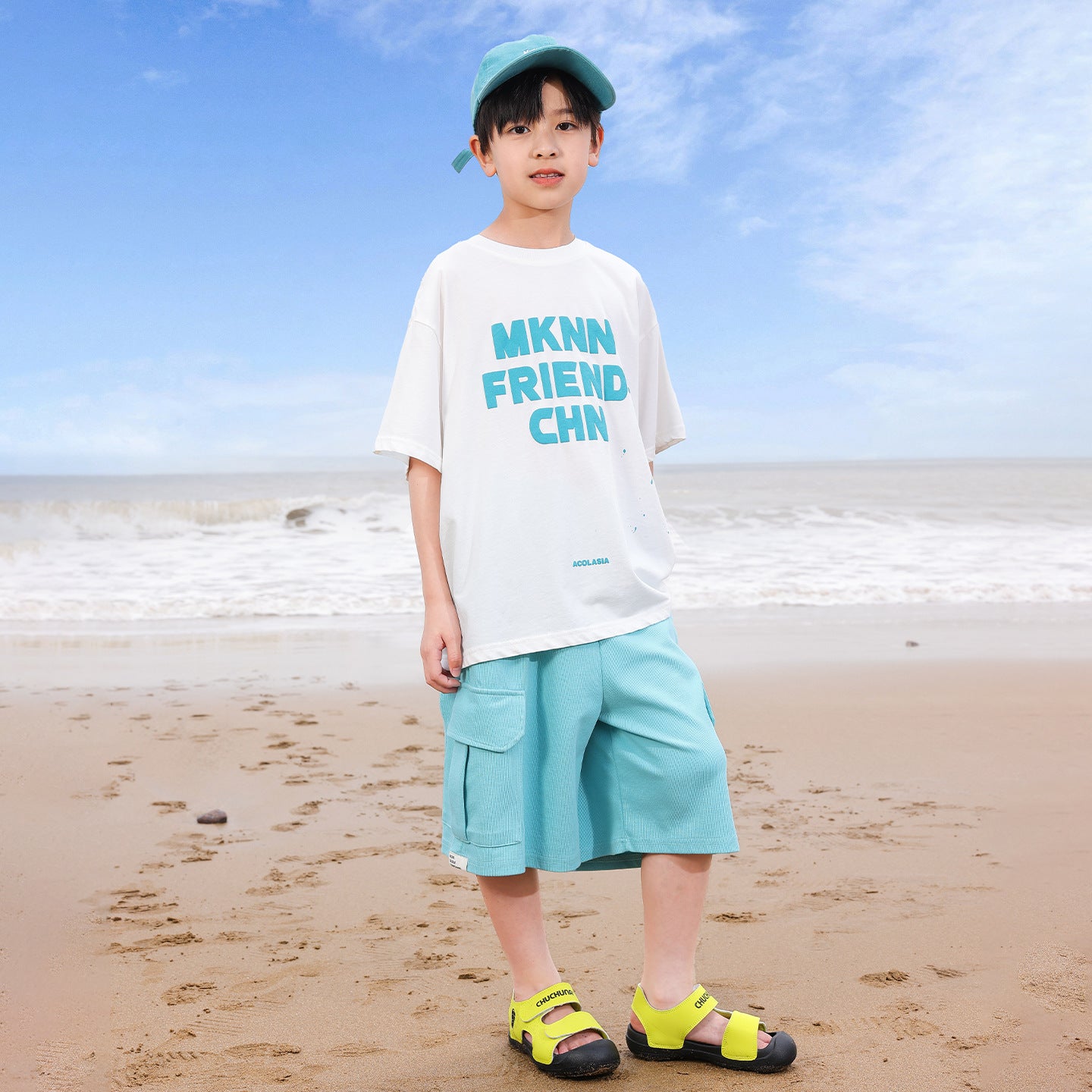 Color Block Print Cool Feel Boys 2PCS Short Sleeve Summer Sports Set