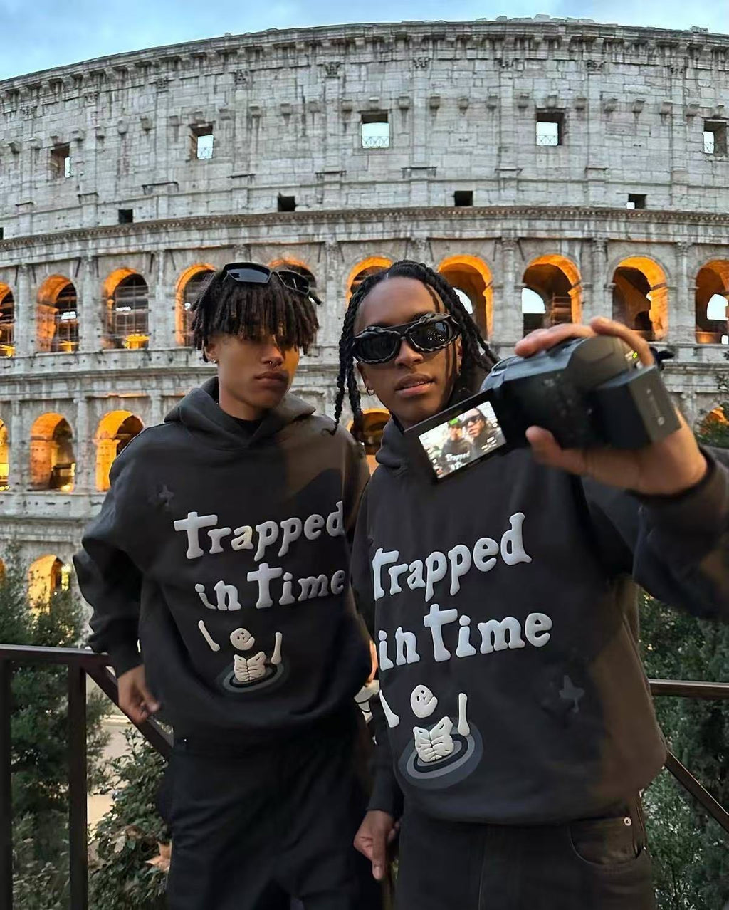 BrokenPlanet Oversized Foam Print Fleece Streetwear Set, Zip Hoodie + Sweatpants