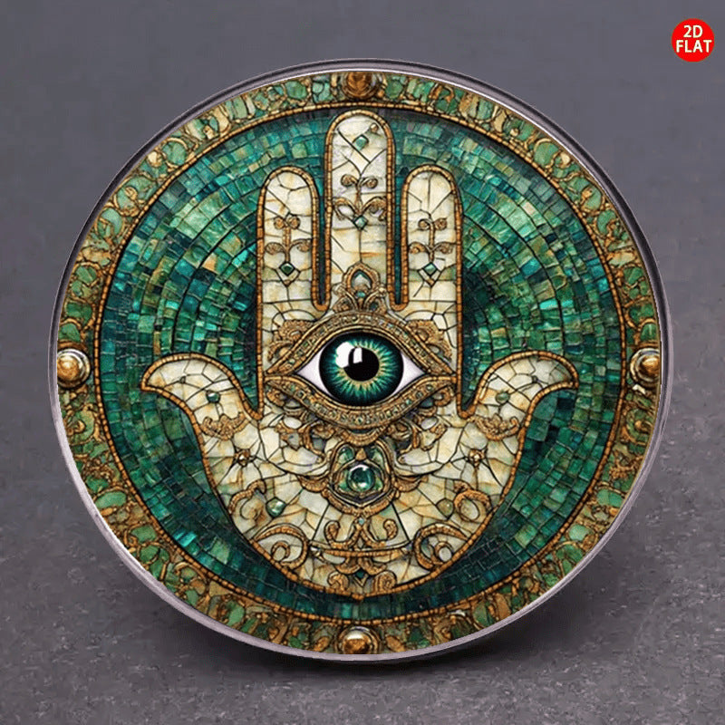 FAMAS Hand Evil Eye Stainless Steel Brooch
