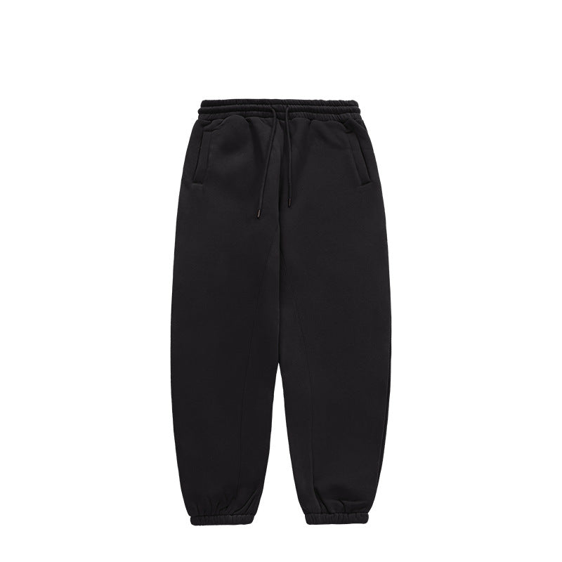 Unisex Fleece-Lined Joggers with Cuffed Hems