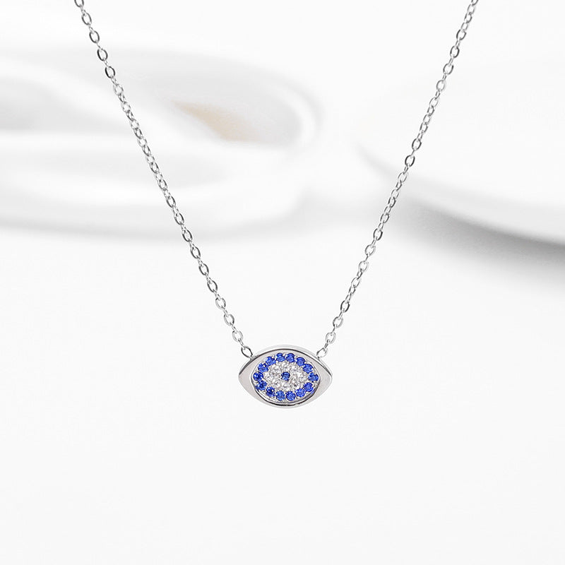 Titanium Steel Diamond-Studded Evil Eye Necklace