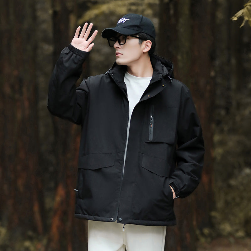 Mountain windproof and waterproof jacket men's and women's large size jacket new outdoor couple mountaineering suit men's single punch jacket