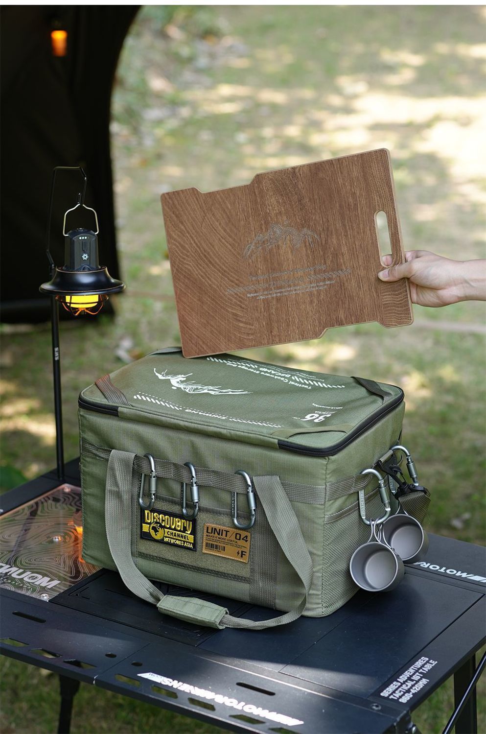 Multi‑Functional Tactical Camping Storage Bag with Table Board, Portable Outdoor Sundries Gear Pouch
