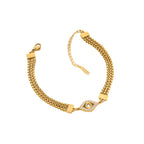18K gold-plated zircon evil eye bracelet stainless steel jewelry