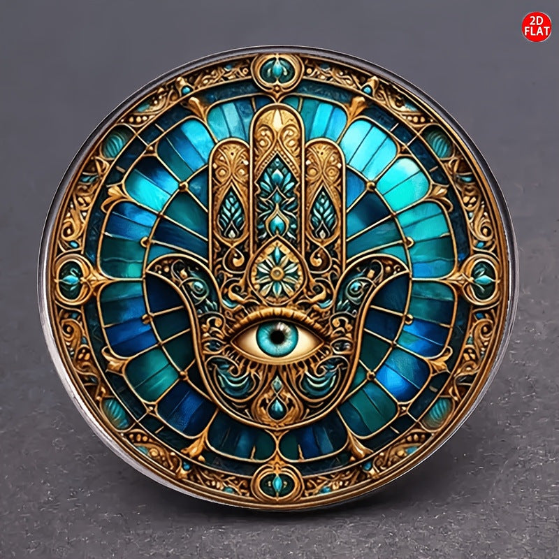 FAMAS Hand Evil Eye Stainless Steel Brooch