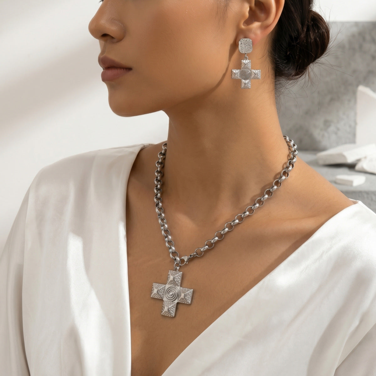 Nature Cast Metalworks Cross Pendant Necklace