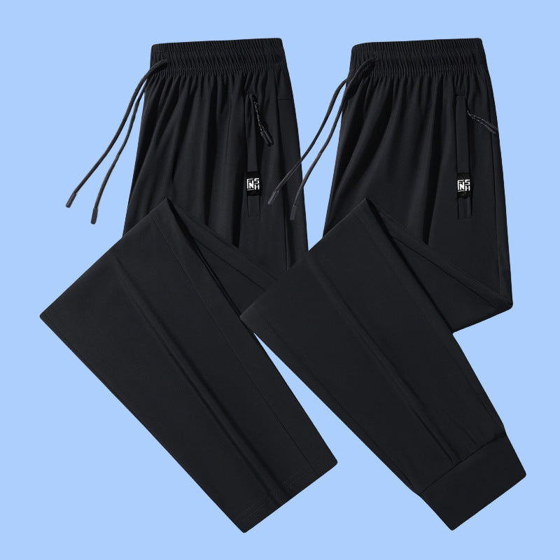 Unisex Ice Silk Quick Dry Sweatpants, Summer Thin Breathable Outdoor Running Pants