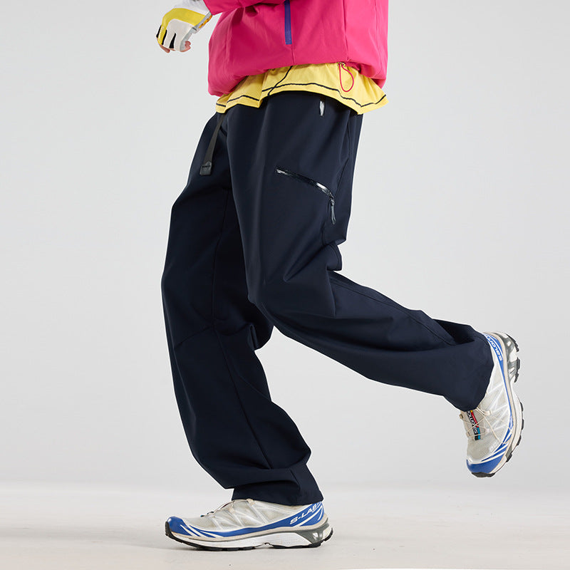 Unisex 3‑in‑1 Zip‑Off Hiking Pants, Detachable Fleece Lined Windproof Waterproof Outdoor Trousers