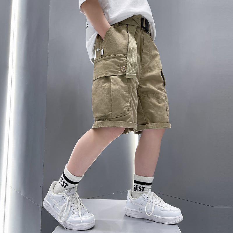 Boys Stretchy Cargo Summer Athletic Shorts