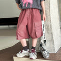 Boys Cotton Washed Vintage 5 Inch Cargo Shorts