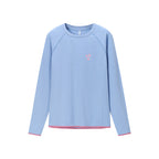 Women's printed T-shirt, contrasting edge strips