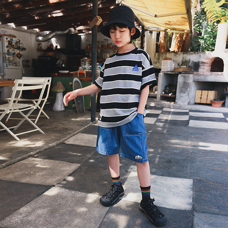 Soft Cotton Kids Mountain Style Denim Shorts