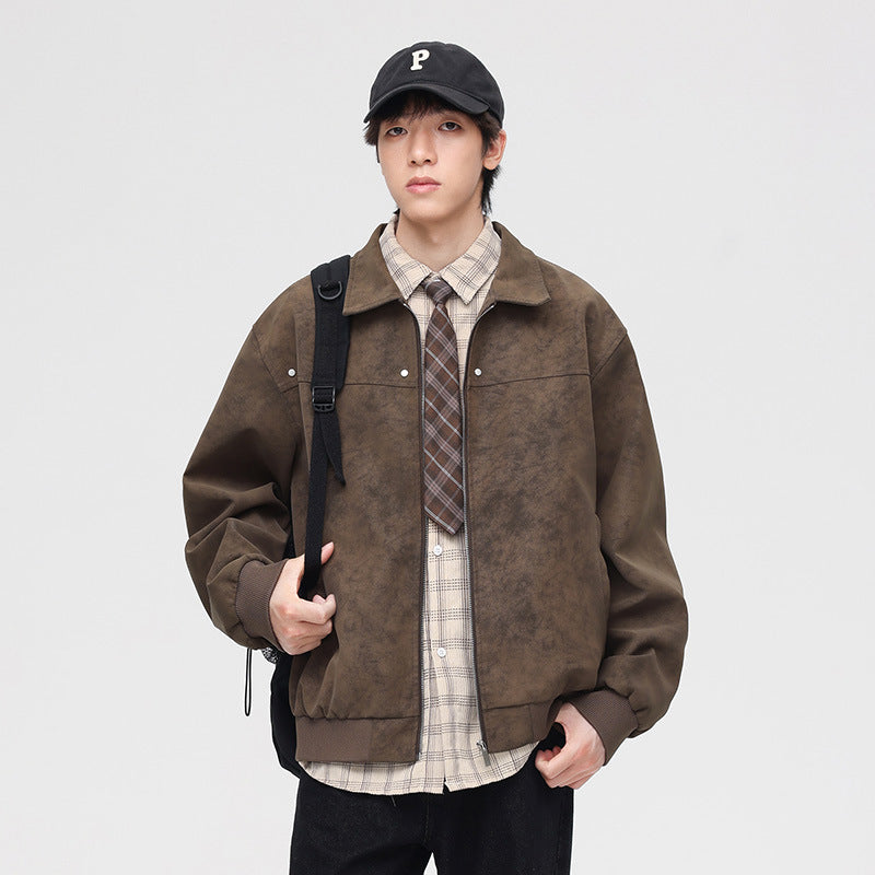 Trendy Winter Men's PU Cotton-Lined Jacket - Casual Versatile Leather