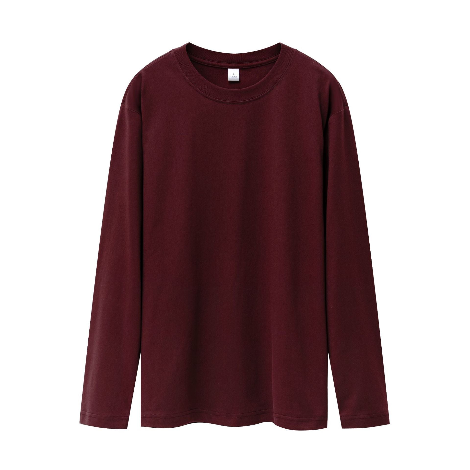 WENHOUU 230GSM Cotton Drop‑Shoulder Long Sleeve T‑Shirt Unisex Custom Sport Tee