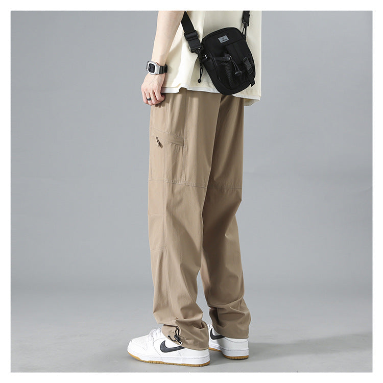 Men's Loose Straight-Leg Casual Pants - High-Elastic, Breathable & Versatile for Autumn