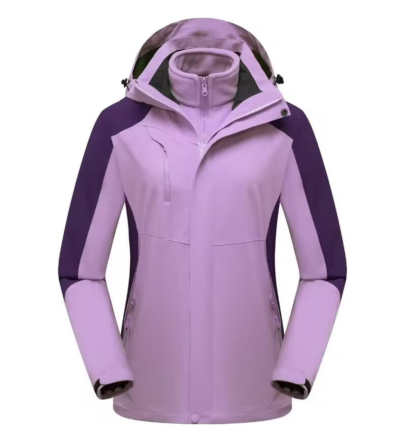 A Must-Have for Winter Outdoor Hiking! Unisex Couple’s 3-in-1 Shell Jacket, Thickened for Warmth, Balancing Casual Style and Trendiness, Youth-oriented Outerwear