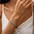 Mixed-color evil eye stainless steel bracelet