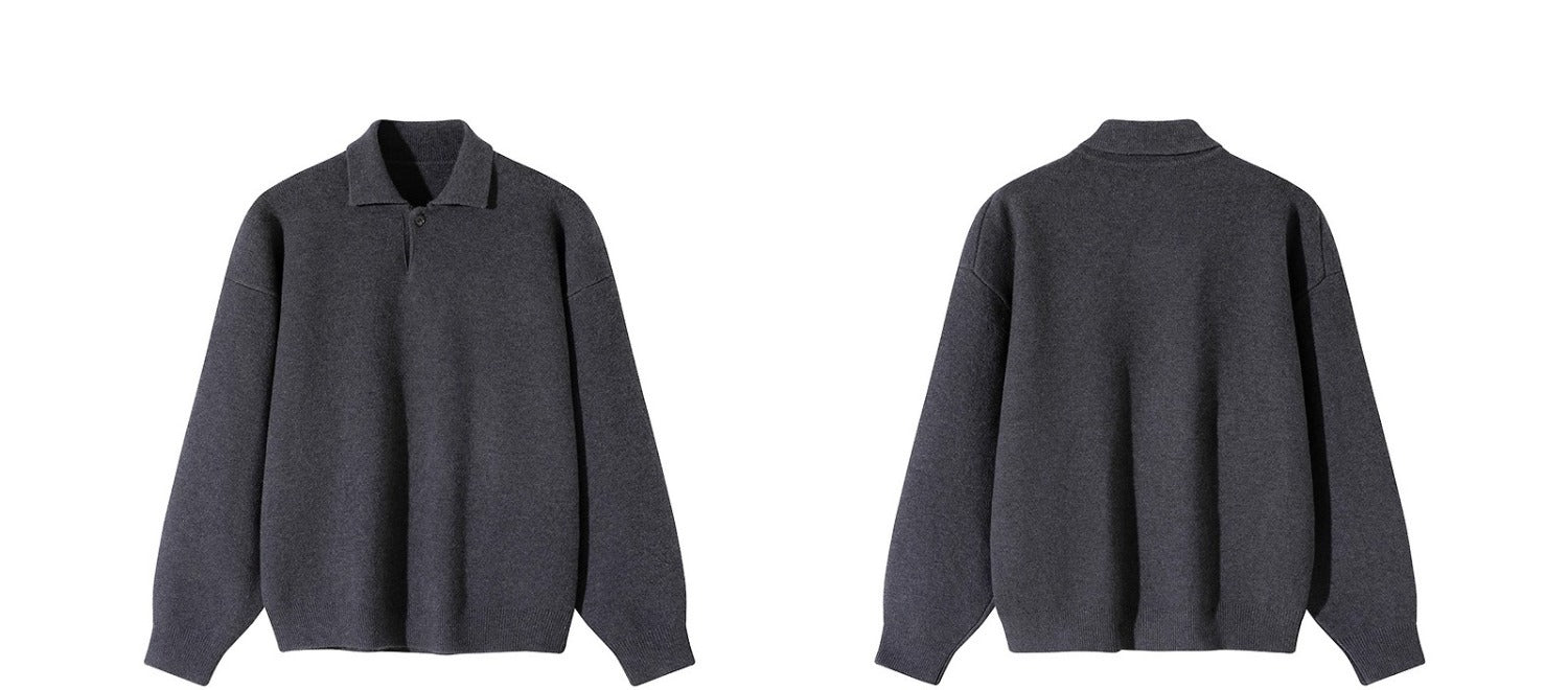 New Autumn/Winter Vintage Seagull Collar Thickened Warm Men's Knit Sweater Top