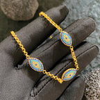 Full Zirconium Evil Eye Bracelet Stainless Steel Bracelet
