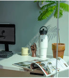 Hydro Flask Large‑Capacity 304 Stainless Steel Vacuum Insulated Tumbler with Carry Handle & Straw Lid for Sports Outdoor