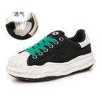 2025 summer new models, shell head dissolving shoes, genuine leather little white shoes, women's versatile casual trendy shoes