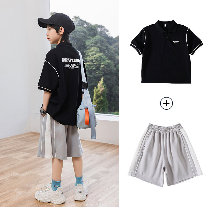 Kids Quick Dry Antibacterial Polo 2 Piece Sport Outfit for Boys