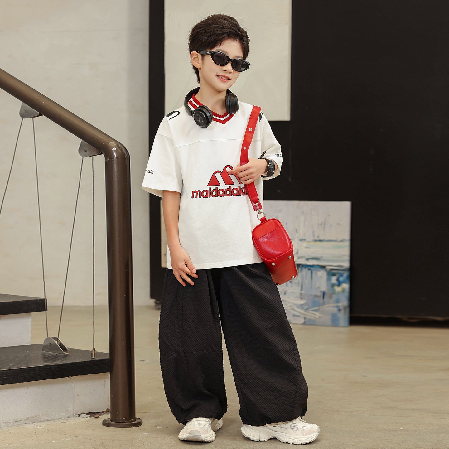 Trendy Letter Design | Soft Cotton Korean Style Tee for Boys