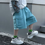 Campus-Style Cargo Shorts Mid-to-Older Kids' Knee-Length Shorts