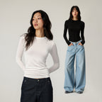 Lenzing TencelTM wool round-neck top