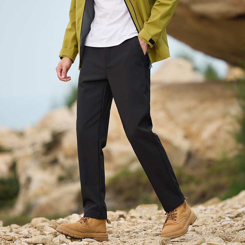 Women Winter Softshell Pants, Fleece‑Lined Wind‑Resistant Hiking Trousers