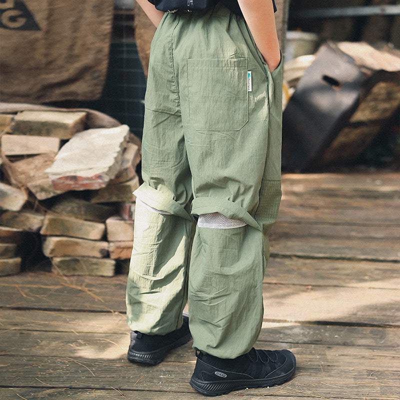 Boys' Mountain Style Plaid-Spliced Jogger Pants