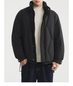 Men's Windproof Stand Collar Relaxed-Fit White Duck Down Jacket | 2025 Winter