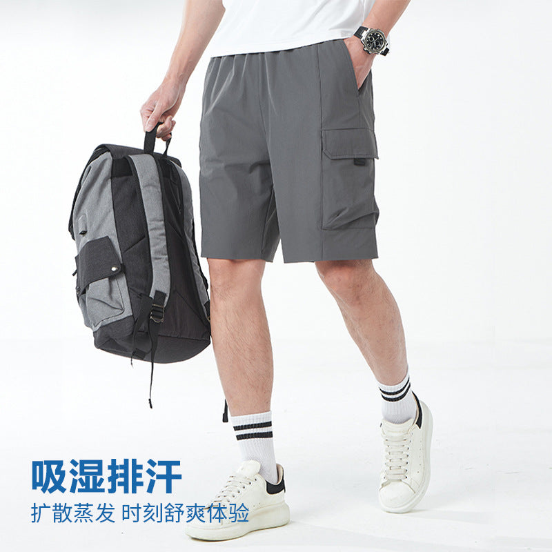 Lightweight Quick Dry Cool Feel 5 Inch Cargo Shorts for Men Outdoor Breathable Casual Shorts