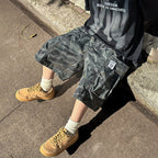 Boys' Quick-Drying Camouflage Cargo Shorts for Outdoor Sports