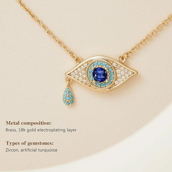 Fully Diamond Evil Eye Necklace