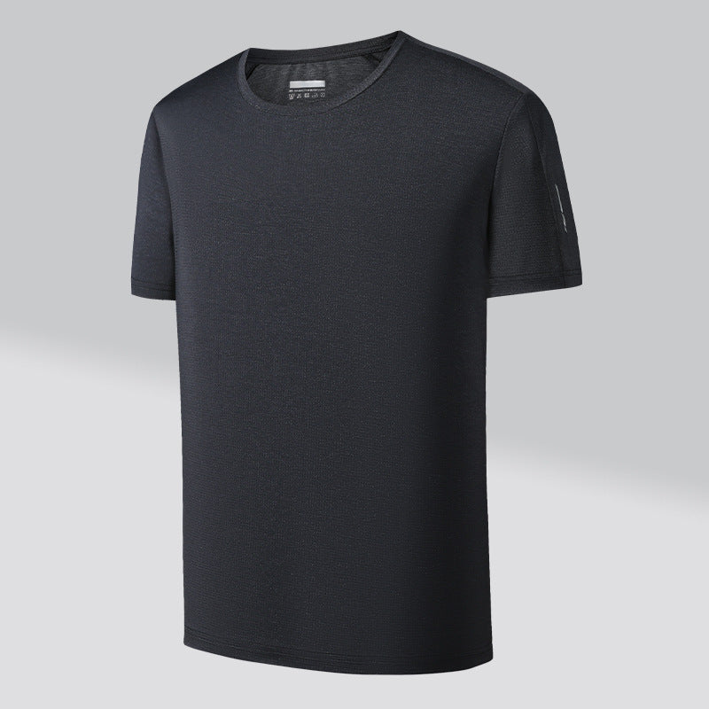 Men's Ice‑Silk Quick Dry Outdoor T‑Shirt Summer Loose Short Sleeve Tee