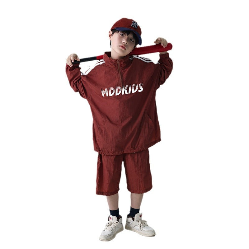 Kids Long Sleeve Sun Protection, Quick Dry, Boys 2PCS Sports Set