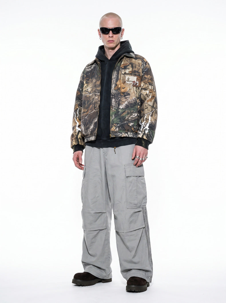 Pure Cotton Paneled Cargo Pants with Large Pockets
