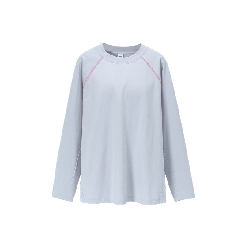 American Sport Contrast Hassel Stitch Raglan Long Sleeve Tee