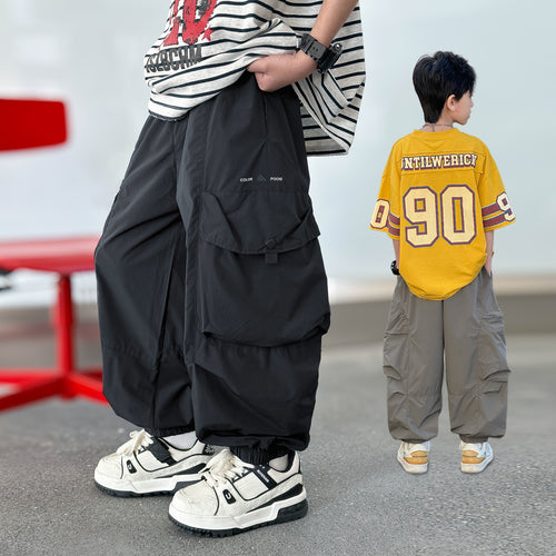Big Kids Stylish All-Match Thin Big Pocket Boys Cargo Pants
