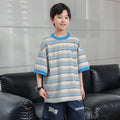 Boys 3D Striped Quick-Dry Short Sleeve T-Shirts