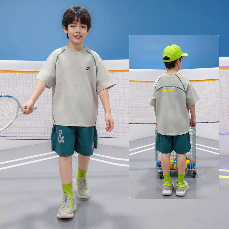 Boys 2Pcs Quick Dry Tennis Suit Summer Kids Sport Outfit