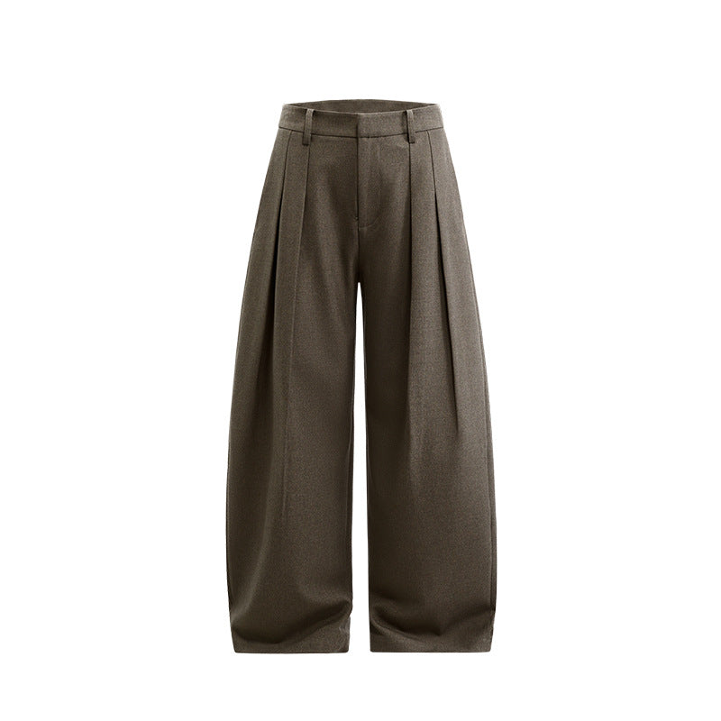 Women's Pleated curved knife high-waisted dress pants
