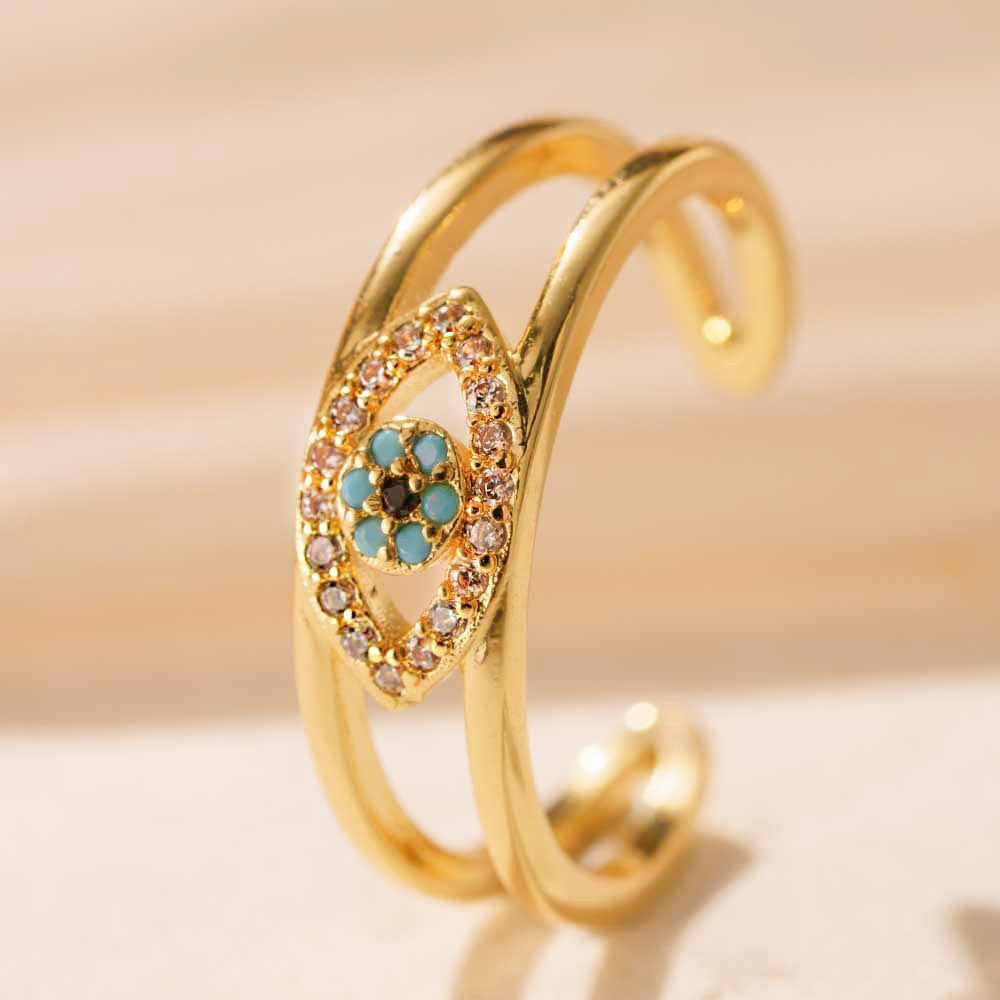 Diamond-Set Evil Eye Ring