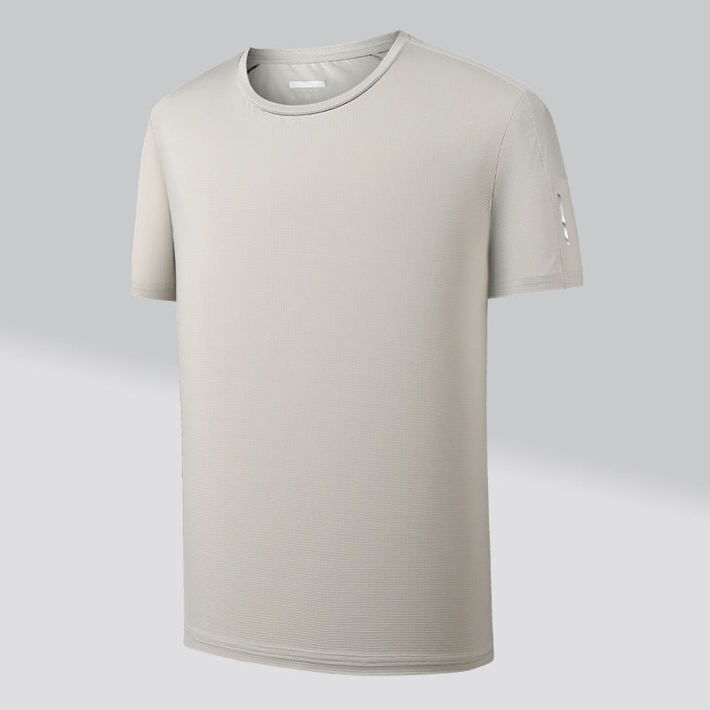 Men's Ice‑Silk Quick Dry Outdoor T‑Shirt Summer Loose Short Sleeve Tee