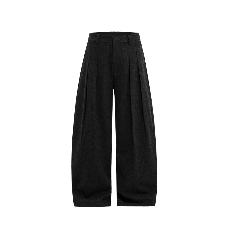 Women's Pleated curved knife high-waisted dress pants